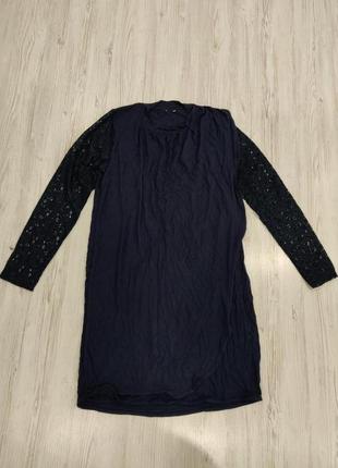 👑♥️final sale 2019 ♥️👑 синее трикотажное платье с кружевніми ...