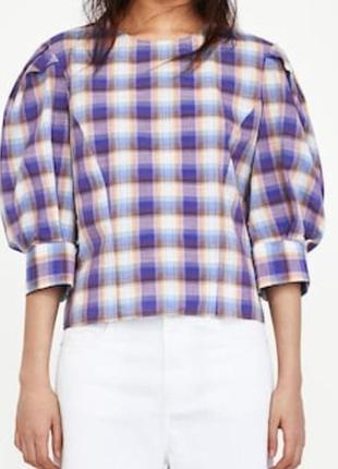 Блуза свободного кроя с объемными рукавами "zara premium denim...