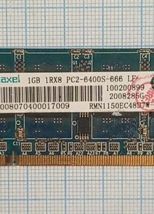 Оперативна пам'ять Ramaxel 1GB 1RX8 PC2-6400S-666 LF б/в