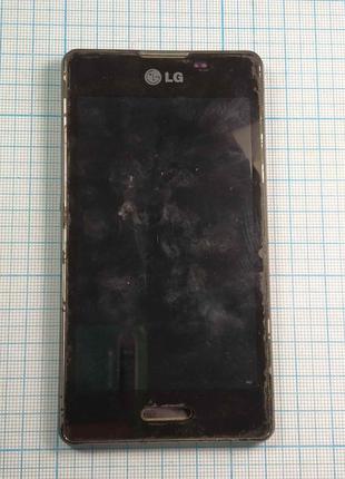 Дисплей (модуль) LG E460 з сенсором та рамкою, чорний, б/в