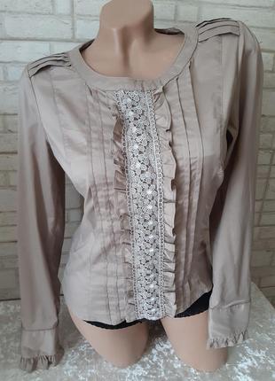 Блуза з вставкою плетеного мережива