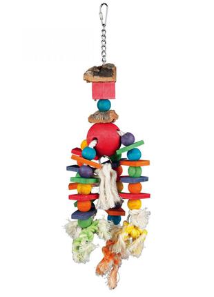 Игрушка для попугая Wooden Toy натуральное дерево 35см