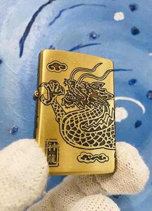 Zippo Japan Dragon Gold Зиппо Зажигалка Японский Дракон