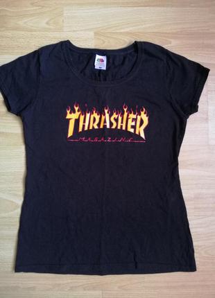 Чёрная футболка s thrasher