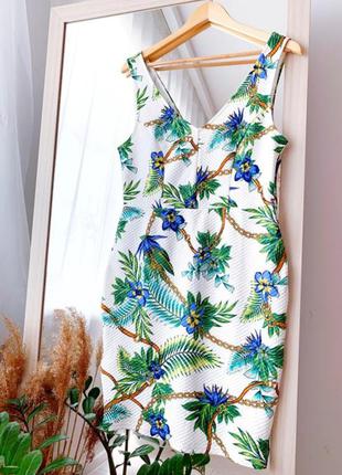 Фактурное платье в цветочный принт на лето amisu сукня в квіти