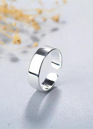 Кольцо широкое серебро 925 покрытие базовое колечко плоское