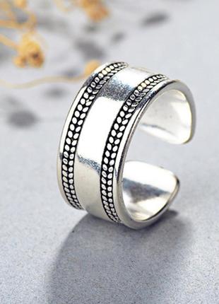 Кольцо серебро 925 покрытие широкое стильное колечко
