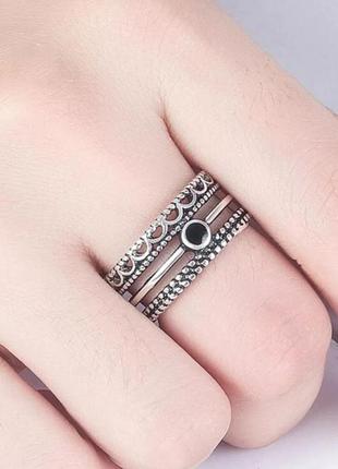 Кольцо серебро 925 покрытие стильное широкое трендовое ретро к...