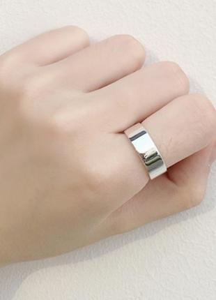 Кольцо серебро 925 покрытие широкое стильное колечко минимализм