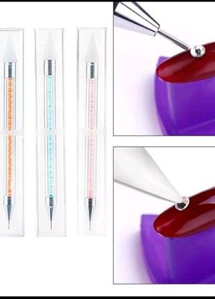 Карандаш для страз ногтей маникюра дизайна олівець для стразів...