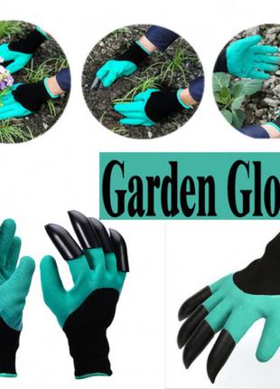 Садовые перчатки для огорода Garden Genie Gloves с когтями Чер...
