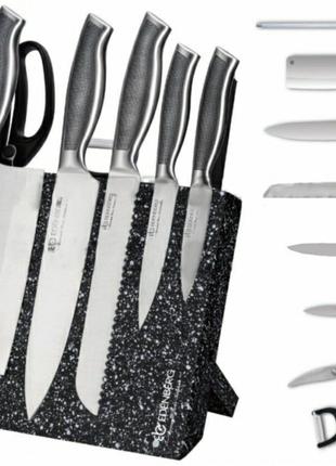 Набор кухонных ножей на магнитной подставке с ножницами, овоще...