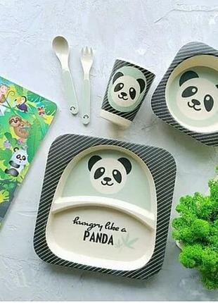 Набір дитячого посуду бамбуковий Панда