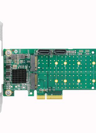 Контроллер 2*SATA и 2*SSD дисков M.2 NGFF SATA на PCI-e x4