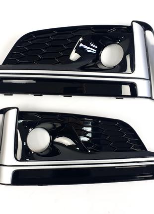 Решетки переднего бампера в стиле S-Line на Audi A5 F5 2016-20...
