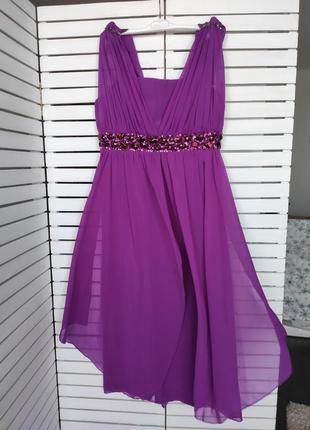 Платье фиолетовое шифоновое kezz нарядное