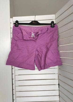 Фиолетовые котоновые шорты летние женские розовые отпускные ле...