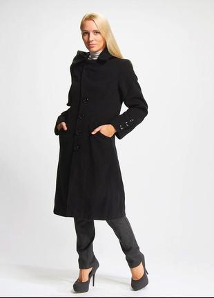 Пальто кашемировое 46 размер женское черное