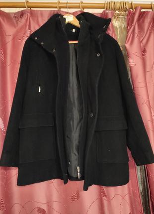 Пальто куртка манто чорне кашемірове 48 50 розмір