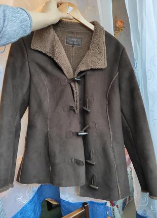Дублянка коричнева куртка шуба 44 46 жіноча дафлкот монтикот в...