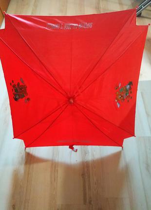 Детский красный квадратный зонт, зонтик трость