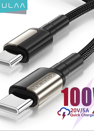 KUULAA PD USB Type-C - Type-C кабель быстрой зарядки QC 4.0 100W/