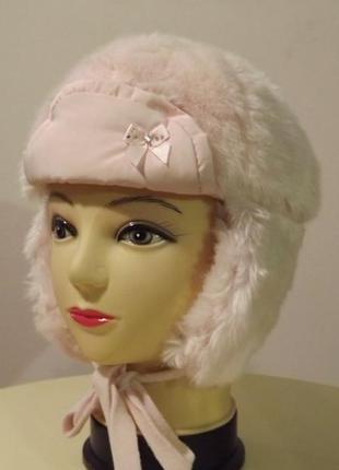 Зимняя шапка ушанка на девочку trestelle италия