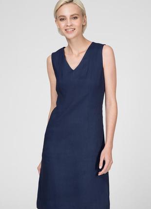Gant женское темно-синее платье stretch linen