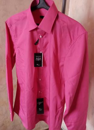 Идеальная мужская рубашка розовая venti длинный рукав 39, 40