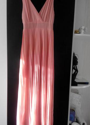 Довга сукня персикового кольору. вечірнє плаття. сукня коктельна