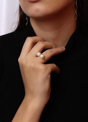 Серебряное кольцо с натуральным жемчугом