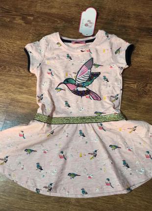 Платье детское колибри с коротким рукавом хлопок