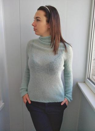 Мятный свитер из итальянской шерсти с люрексом