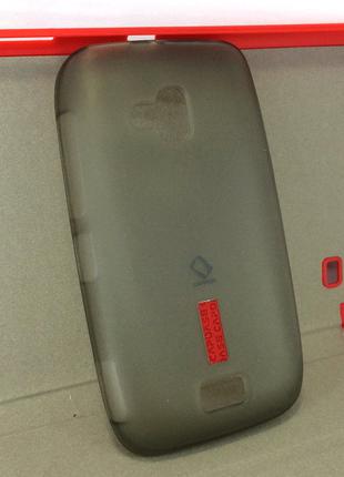 Чехол для Nokia Lumia 610 накладка бампер противоударный серый