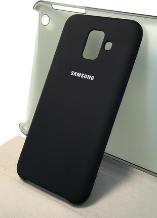 Чехол на Samsung A6 2018 A600 накладка Silicone Cover черный
