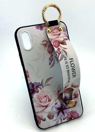 Чехол на iPhone X, XS накладка бампер Flower Rope Case белый