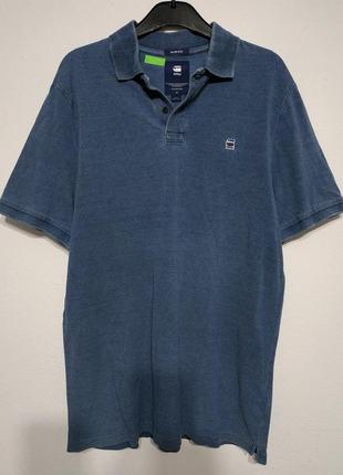 L m 50 48 g-star raw футболка поло синяя мужская zxc