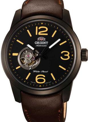 Мужские наручные часы Orient FDB0C001B0 с кожаным ремешком мех...