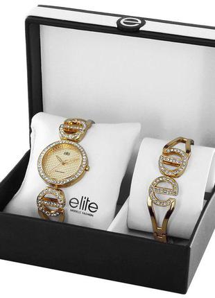 Часы Elite E52090S 101 кварц. набор подарочн.