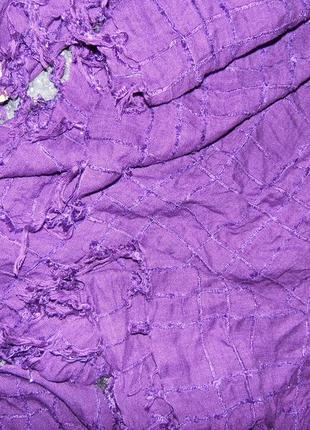 Платок с кисточками фиолетовый - 90х95 см. - segue -италия!!!