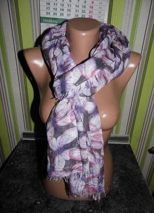 Тонкий шарф с блестками - 2х93 см.