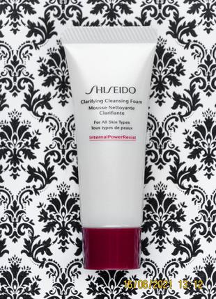 Очищающая пенка для сияния лица shiseido clarifying foam