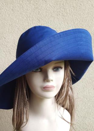 Женская  летняя стильная хлопковая  шляпа с большими полями