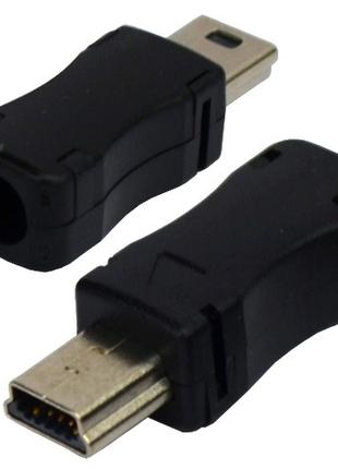 Штекер mini USB 5pin , под шнур, пластик