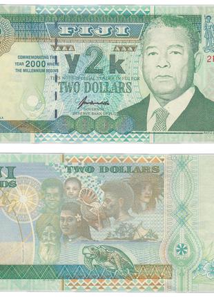 Фиджи / Fiji Islands 2 Dollars 2000 Pick 102a UNC