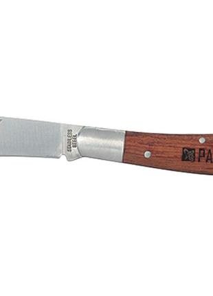 Нож садовый, 170 мм, складной, изогнутое лезвие, деревянная ру...