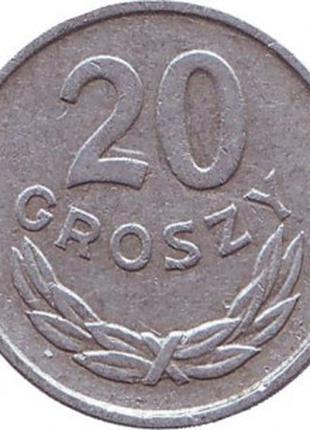Монета 20 грошей. 1957-85 год, Польша. (В)