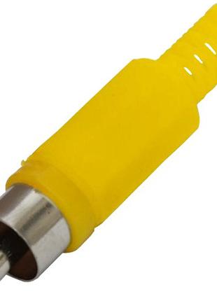 Штекер RCA под шнур, корпус пластик, жёлтый