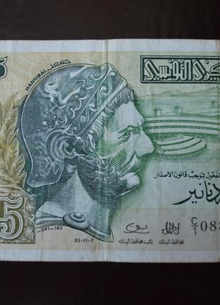 ТУНИС 92 TUNISIA 5 DINARS 1993 год