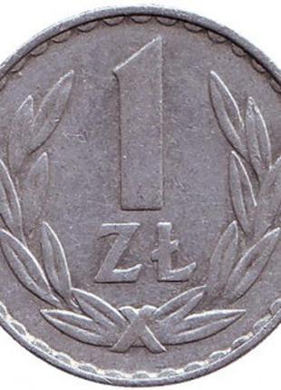 Монета 1 злотый. 1950-90 год, Польша. (В)